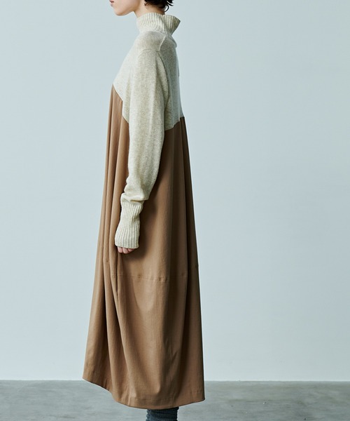 kha:ki(カーキ)の「「KHA:KI / カーキ」OVAL SWITCH KNIT DRESS(ワンピース・レディース・オフホワイト・1/2)」の3枚目の写真