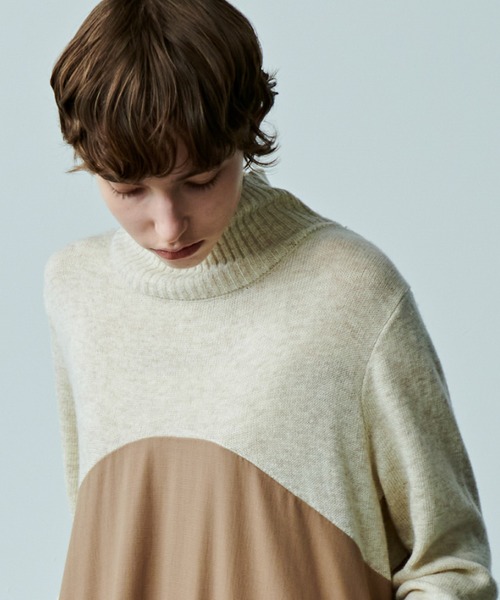 kha:ki(カーキ)の「「KHA:KI / カーキ」OVAL SWITCH KNIT DRESS(ワンピース・レディース・オフホワイト・1/2)」の7枚目の写真
