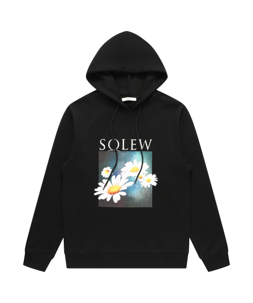SOLEW(ソル)の「フラワーグラフィックフードパーカー_ブラック(パーカー・メンズ・その他・SMALL/MEDIUM/LARGE/X-LARGE/X-SMALL)」の4枚目の写真