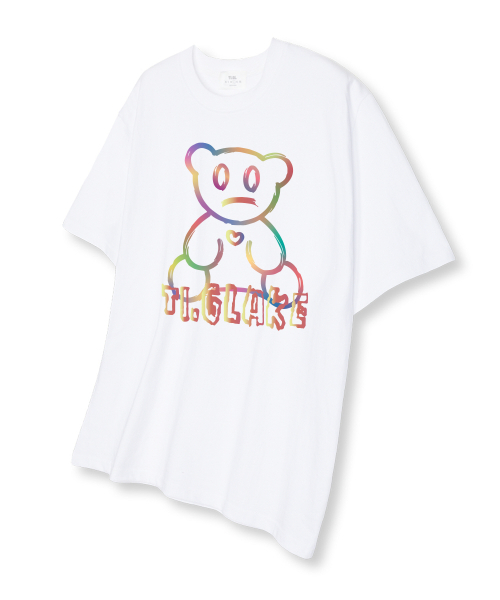 TI.GLAKE(ティーグレイク)の「レインボーベア 半袖Tシャツ ホワイト(Tシャツ/カットソー・レディース・その他・LARGE/X-LARGE/XX-LARGE)」の1枚目の写真