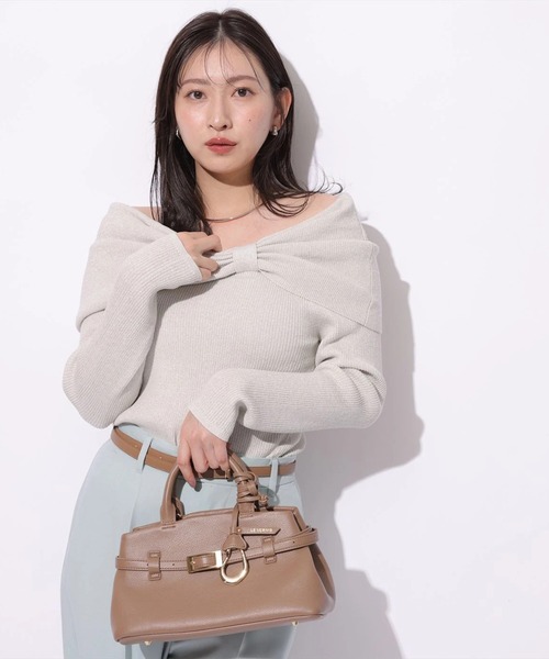 Mystrada(マイストラーダ)の「ビッグリボンニット(ニット/セーター・レディース・ベージュ系その他/ピンクベージュ/ブラック/モカ・38)」の4枚目の写真