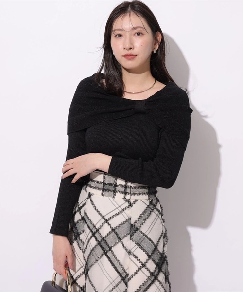 Mystrada(マイストラーダ)の「ビッグリボンニット(ニット/セーター・レディース・ベージュ系その他/ピンクベージュ/ブラック/モカ・38)」の7枚目の写真