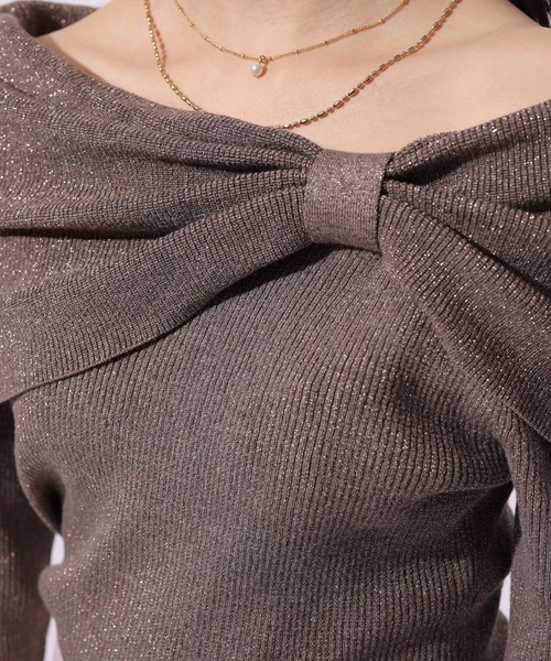 Mystrada(マイストラーダ)の「ビッグリボンニット(ニット/セーター・レディース・ベージュ系その他/ピンクベージュ/ブラック/モカ・38)」の15枚目の写真