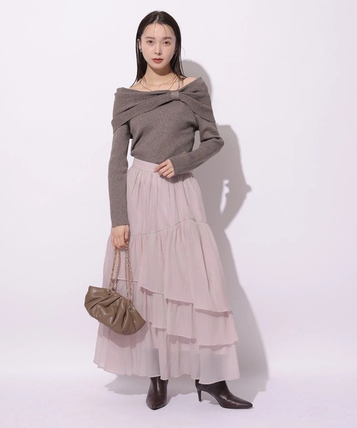 Mystrada(マイストラーダ)の「ビッグリボンニット(ニット/セーター・レディース・ベージュ系その他/ピンクベージュ/ブラック/モカ・38)」の16枚目の写真