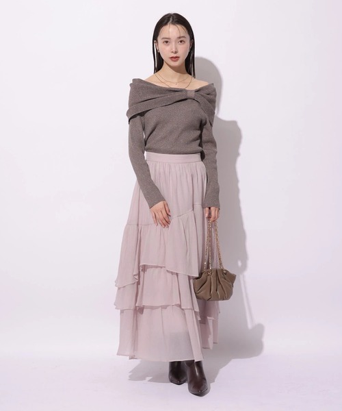 Mystrada(マイストラーダ)の「ビッグリボンニット(ニット/セーター・レディース・ベージュ系その他/ピンクベージュ/ブラック/モカ・38)」の17枚目の写真