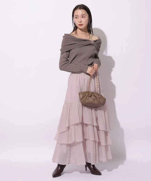 Mystrada(マイストラーダ)の「ビッグリボンニット(ニット/セーター・レディース・ベージュ系その他/ピンクベージュ/ブラック/モカ・38)」の19枚目の写真