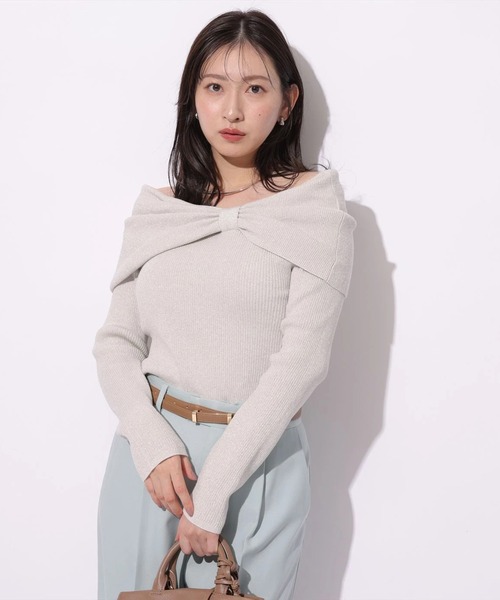 Mystrada(マイストラーダ)の「ビッグリボンニット(ニット/セーター・レディース・ベージュ系その他/ピンクベージュ/ブラック/モカ・38)」の20枚目の写真