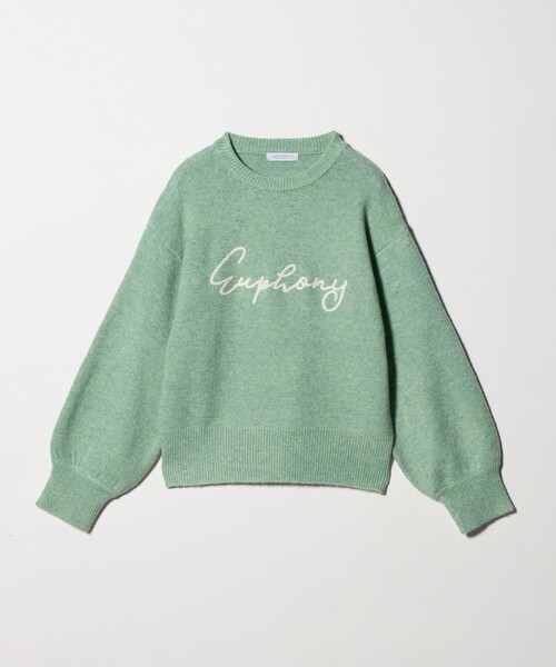 A DAY IN THE LIFE UNITED ARROWS(アデイインザライフユナイテッドアローズ)の「エンブロイダリー ロゴニット <A DAY IN THE LIFE>(ニット/セーター・レディース・ライム/ダークグレー/ベージュ・FREE)」の1枚目の写真