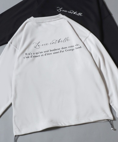 ANPAS(アンパス)の「Drawstring Hem Logo Sweatshirt/裾スピンドルロゴトレーナー ドローコード ドロスト スウェット メンズ レディース ユニセックス(スウェット・メンズ・ホワイト/ライトグレー/ブラック・M/L)」の4枚目の写真