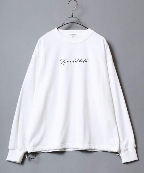 ANPAS(アンパス)の「Drawstring Hem Logo Sweatshirt/裾スピンドルロゴトレーナー ドローコード ドロスト スウェット メンズ レディース ユニセックス(スウェット・メンズ・ホワイト/ライトグレー/ブラック・M/L)」の7枚目の写真