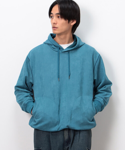 Purple&Yellow(パープルアンドイエロー)の「スエードタッチダンボール プルパーカ(パーカー・メンズ・マスタード/オートミール/ターコイズブルー・L/S/M)」の2枚目の写真