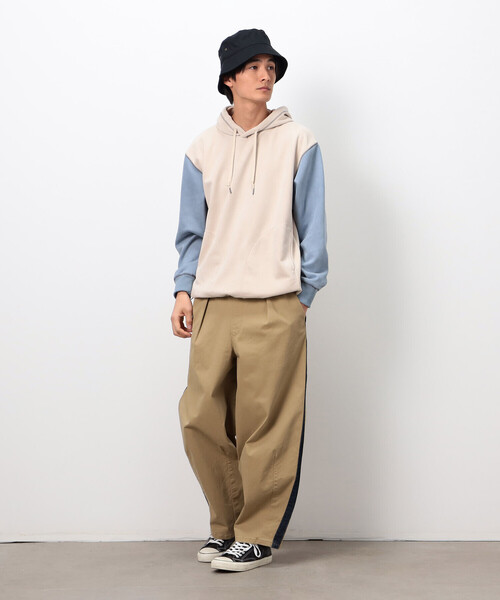 Purple&Yellow(パープルアンドイエロー)の「スエードタッチダンボール プルパーカ(パーカー・メンズ・マスタード/オートミール/ターコイズブルー・L/S/M)」の5枚目の写真