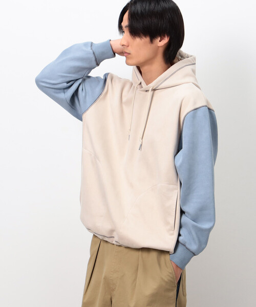 Purple&Yellow(パープルアンドイエロー)の「スエードタッチダンボール プルパーカ(パーカー・メンズ・マスタード/オートミール/ターコイズブルー・L/S/M)」の7枚目の写真