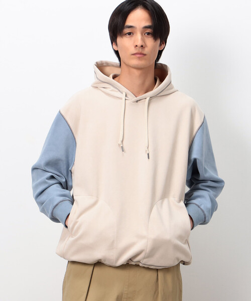 Purple&Yellow(パープルアンドイエロー)の「スエードタッチダンボール プルパーカ(パーカー・メンズ・マスタード/オートミール/ターコイズブルー・L/S/M)」の8枚目の写真