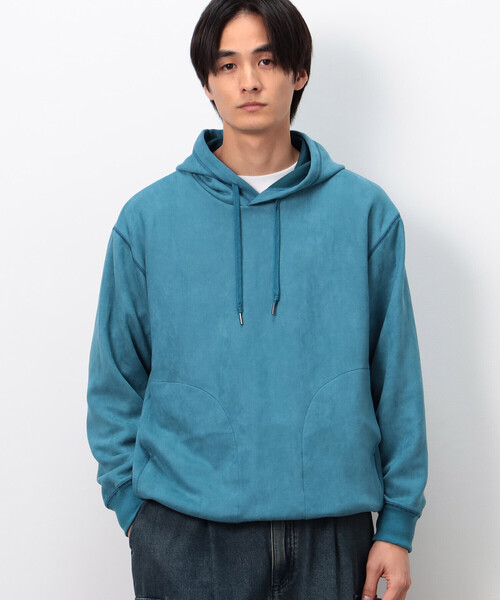 Purple&Yellow(パープルアンドイエロー)の「スエードタッチダンボール プルパーカ(パーカー・メンズ・マスタード/オートミール/ターコイズブルー・L/S/M)」の12枚目の写真