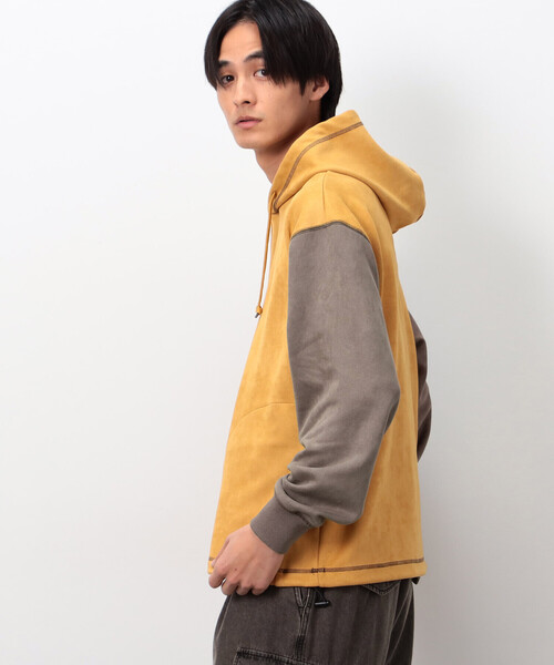 Purple&Yellow(パープルアンドイエロー)の「スエードタッチダンボール プルパーカ(パーカー・メンズ・マスタード/オートミール/ターコイズブルー・L/S/M)」の15枚目の写真