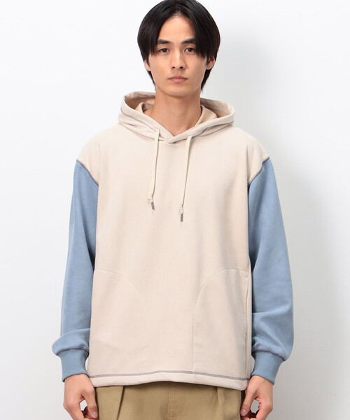 Purple&Yellow(パープルアンドイエロー)の「スエードタッチダンボール プルパーカ(パーカー・メンズ・マスタード/オートミール/ターコイズブルー・L/S/M)」の16枚目の写真