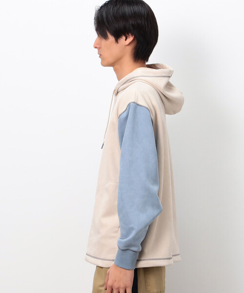 Purple&Yellow(パープルアンドイエロー)の「スエードタッチダンボール プルパーカ(パーカー・メンズ・マスタード/オートミール/ターコイズブルー・L/S/M)」の17枚目の写真