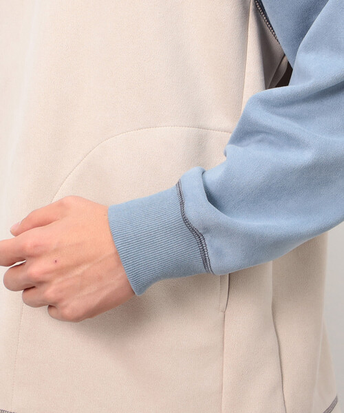 Purple&Yellow(パープルアンドイエロー)の「スエードタッチダンボール プルパーカ(パーカー・メンズ・マスタード/オートミール/ターコイズブルー・L/S/M)」の20枚目の写真