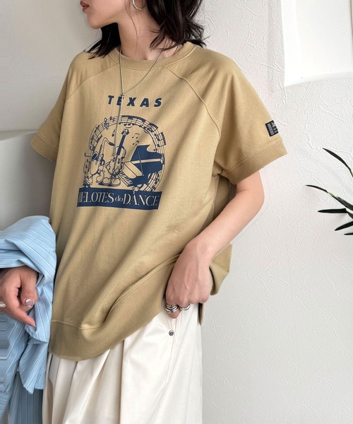 Java(ジャバ)の「《JaVa ジャバコラボ》目を奪う、こなれ感。古着デザイン風ミュージックプリントTシャツ(半袖)(Tシャツ/カットソー・レディース・ホワイト/ベージュ/オートミール/ブラック・LARGE/MEDIUM/SMALL/X-LARGE)」の7枚目の写真