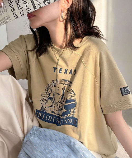 Java(ジャバ)の「《JaVa ジャバコラボ》目を奪う、こなれ感。古着デザイン風ミュージックプリントTシャツ(半袖)(Tシャツ/カットソー・レディース・ホワイト/ベージュ/オートミール/ブラック・LARGE/MEDIUM/SMALL/X-LARGE)」の6枚目の写真