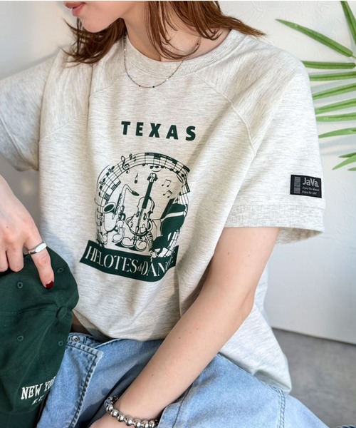 Java(ジャバ)の「《JaVa ジャバコラボ》目を奪う、こなれ感。古着デザイン風ミュージックプリントTシャツ(半袖)(Tシャツ/カットソー・レディース・ホワイト/ベージュ/オートミール/ブラック・LARGE/MEDIUM/SMALL/X-LARGE)」の8枚目の写真