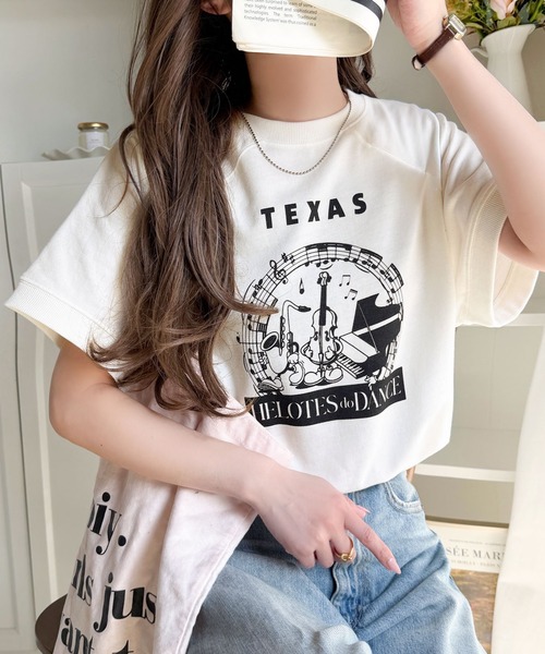 Java(ジャバ)の「《JaVa ジャバコラボ》目を奪う、こなれ感。古着デザイン風ミュージックプリントTシャツ(半袖)(Tシャツ/カットソー・レディース・ホワイト/ベージュ/オートミール/ブラック・LARGE/MEDIUM/SMALL/X-LARGE)」の10枚目の写真