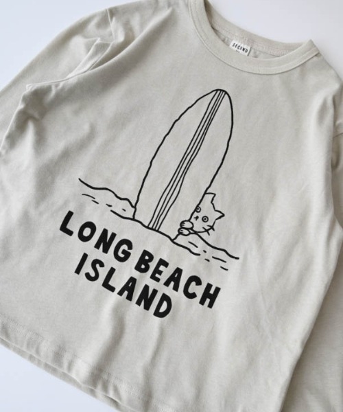 jeans-b 2nd(ジーンズベーセカンド)の「Jeans-b 2nd/ジーンズベーセカンド LONG BEACHロングTシャツ(Tシャツ/カットソー・キッズ・アイボリー/ネイビー・110cm/120cm/130cm/140cm/150cm/160cm)」の8枚目の写真
