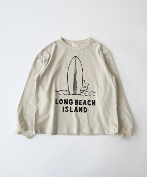 jeans-b 2nd(ジーンズベーセカンド)の「Jeans-b 2nd/ジーンズベーセカンド LONG BEACHロングTシャツ(Tシャツ/カットソー・キッズ・アイボリー/ネイビー・110cm/120cm/130cm/140cm/150cm/160cm)」の6枚目の写真