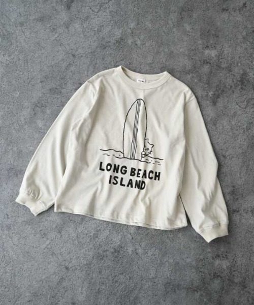 jeans-b 2nd(ジーンズベーセカンド)の「Jeans-b 2nd/ジーンズベーセカンド LONG BEACHロングTシャツ(Tシャツ/カットソー・キッズ・アイボリー/ネイビー・110cm/120cm/130cm/140cm/150cm/160cm)」の14枚目の写真