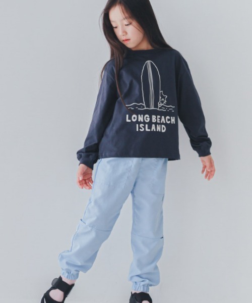 jeans-b 2nd(ジーンズベーセカンド)の「Jeans-b 2nd/ジーンズベーセカンド LONG BEACHロングTシャツ(Tシャツ/カットソー・キッズ・アイボリー/ネイビー・110cm/120cm/130cm/140cm/150cm/160cm)」の5枚目の写真