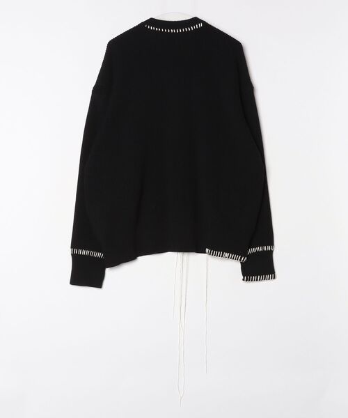 トップス OUAT 011- BLACK OFFICE CREWNECK CARDIGAN OUAT】OFFICE CREW CARDIGAN