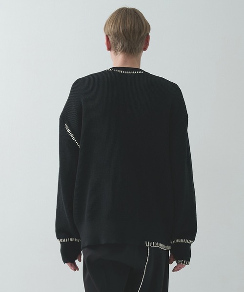 OUAT(オーユーエーティー)の「【OUAT】別注OFFICE CREW CARDIGAN(カーディガン/ボレロ・メンズ・ベージュ/ブラック・2/3)」の7枚目の写真