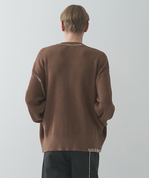 OUAT(オーユーエーティー)の「【OUAT】別注OFFICE CREW CARDIGAN(カーディガン/ボレロ・メンズ・ベージュ/ブラック・2/3)」の8枚目の写真