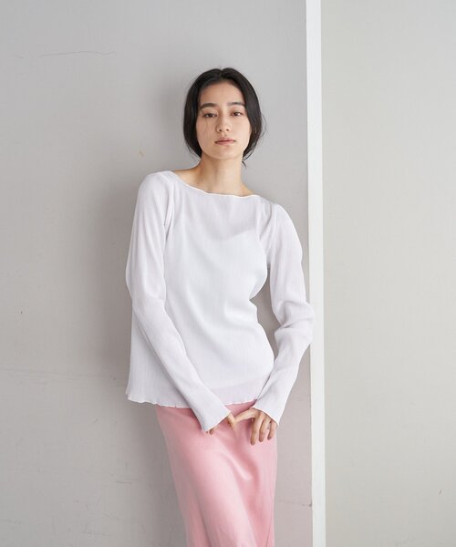 SHENERY（シーナリー）の「プリーツカーディガン（シャツ/ブラウス・レディース・オフホワイト/ブラック・FREE）」の3枚目の写真