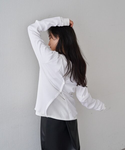 SHENERY（シーナリー）の「プリーツカーディガン（シャツ/ブラウス・レディース・オフホワイト/ブラック・FREE）」の12枚目の写真