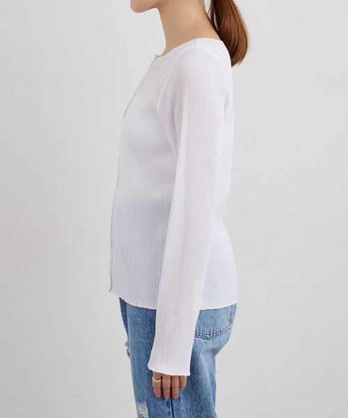 SHENERY（シーナリー）の「プリーツカーディガン（シャツ/ブラウス・レディース・オフホワイト/ブラック・FREE）」の16枚目の写真