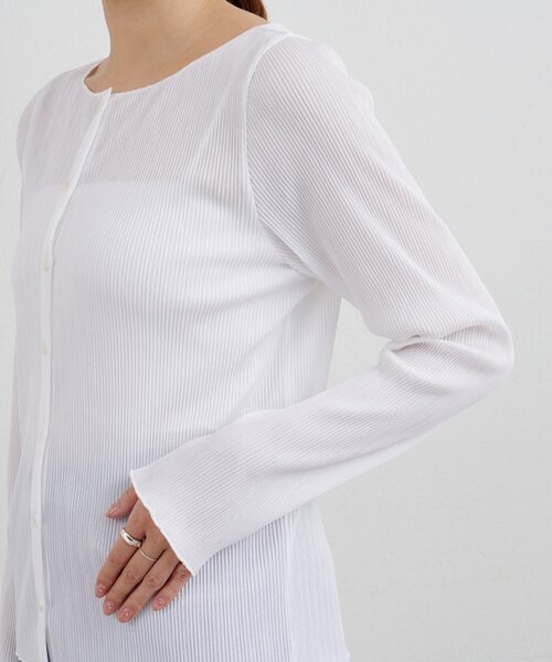 SHENERY（シーナリー）の「プリーツカーディガン（シャツ/ブラウス・レディース・オフホワイト/ブラック・FREE）」の19枚目の写真