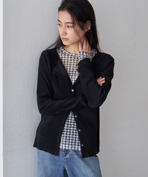 SHENERY（シーナリー）の「プリーツカーディガン（シャツ/ブラウス・レディース・オフホワイト/ブラック・FREE）」の22枚目の写真