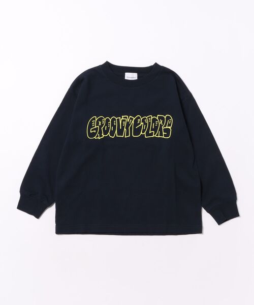 GROOVY COLORS（グルービーカラーズ）の「Graffiti Logo Long Sleeve Tee（Tシャツ/カットソー・キッズ・ネイビー・125/115）」の3枚目の写真