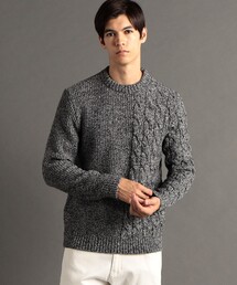 MONSIEUR NICOLE | 【ex/tra】 ミックスケーブル クルーネックニット(ニット/セーター)