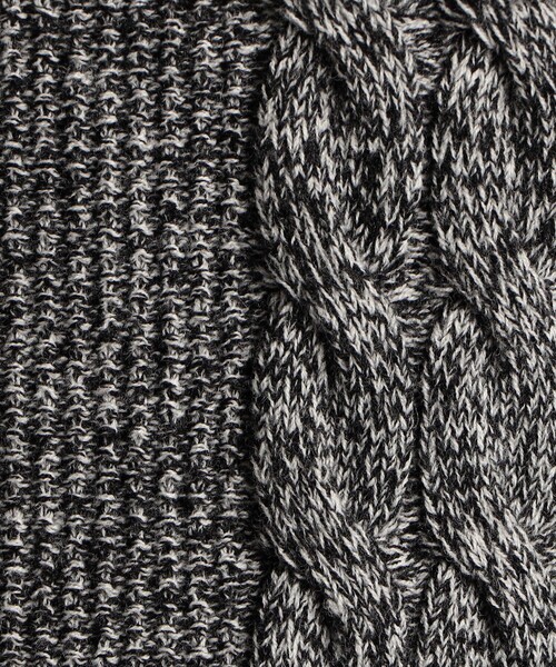 MONSIEUR NICOLE（ムッシュニコル）の「【ex/tra】 ミックスケーブル クルーネックニット（ニット/セーター・メンズ・ホワイト/グレー・MEDIUM/LARGE/X-LARGE）」の11枚目の写真