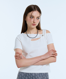 L11 ONE SHOULDER TOP(WHITE)