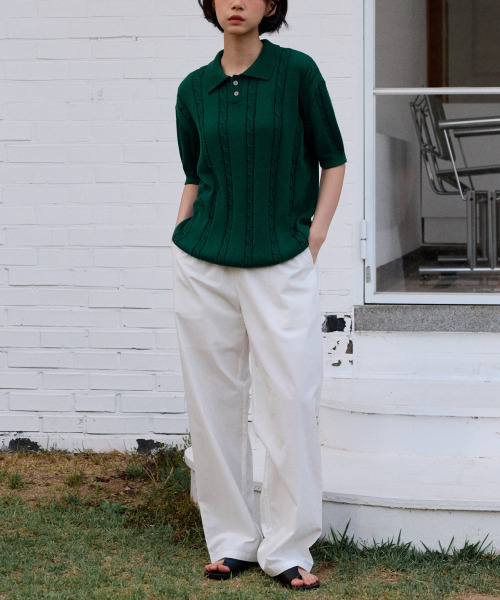 CONCEPTIDE(コンセプタイド)の「サマーケーブルハーフニット_Green(ニット/セーター・レディース・その他・S/M/L)」の1枚目の写真