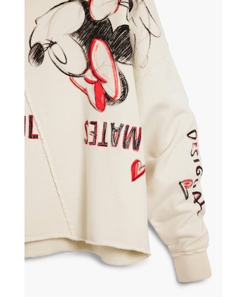 Desigual（デシグアル）の「ミッキー&ミニー ハート スウェットシャツ（スウェット・レディース・ブラック・M/L/XL/S/XS）」の3枚目の写真