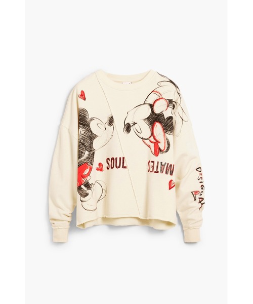 Desigual（デシグアル）の「ミッキー&ミニー ハート スウェットシャツ ディズニー（スウェット・レディース・ブラック・M/L/XL/S/XS）」の4枚目の写真