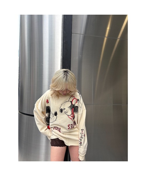 Desigual（デシグアル）の「ミッキー&ミニー ハート スウェットシャツ ディズニー（スウェット・レディース・ブラック・M/L/XL/S/XS）」の7枚目の写真