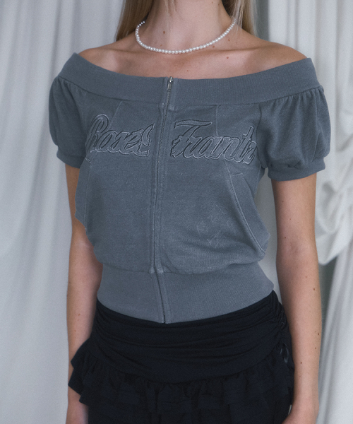 ROSEFRANTZ（ロゼフランツ）の「Pigment Off Shoulder Zip-up [Charcoal]（その他アウター・レディース・その他・ONE SIZE）」の2枚目の写真