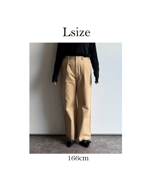 prose verse(プロズヴェール)の「ストレートチノパンツ(チノパンツ・レディース・ベージュ・PL/PM/LARGE/MEDIUM)」の3枚目の写真