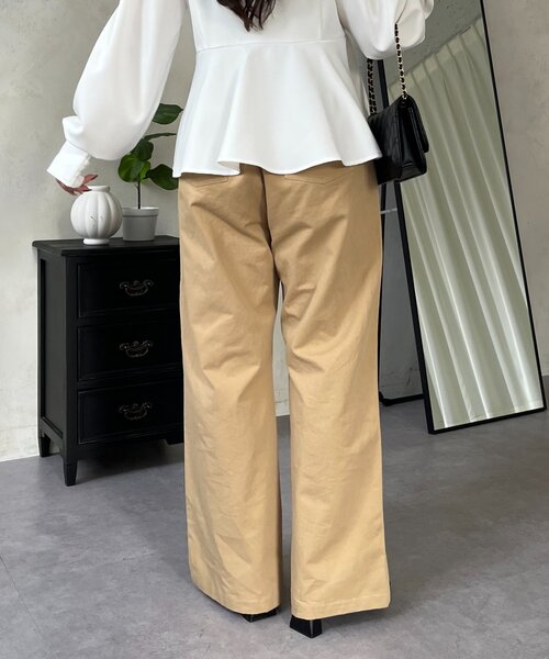 prose verse(プロズヴェール)の「ストレートチノパンツ(チノパンツ・レディース・ベージュ・PL/PM/LARGE/MEDIUM)」の14枚目の写真
